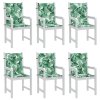 Polštáře na židle Jiný 6 pcs Vzor listí 100 x 50 x 3 cm 361312