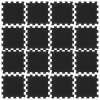 Gumové podlahové dlaždice 16 ks černé 16 mm 30 x 30 cm 155671
