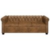 Chesterfield sedačka 3místná umělá kůže hnědá 243620