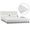 Postel s matrací bílá umělá kůže 140 x 200 cm 277571
