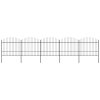 Zahradní plot s kopím nahoře ocelový 892,5 x 175 cm černý 277743