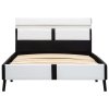 Rám postele s LED světlem bílý a černý umělá kůže 90 x 200 cm 280297