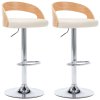 Barové židle 2 ks krémové umělá kůže a ohýbané dřevo 283147