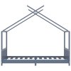 Rám dětské postele šedý masivní borové dřevo 90 x 200 cm 283372