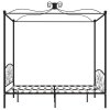 Rám postele s nebesy černý kovový 160 x 200 cm 284478