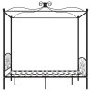 Rám postele s nebesy černý kovový 180 x 200 cm 284479