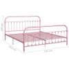 Rám postele růžový kov 180 x 200 cm 284515