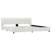 Rám postele bílý umělá kůže 180 x 200 cm 284875