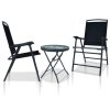 3dílný bistro set černý ocel 3054572