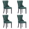 Jídelní židle 4 ks tmavě zelené samet 3055875