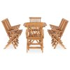 9dílný skládací zahradní jídelní set masivní teakové dřevo 3059971