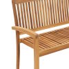 Stohovatelná zahradní lavice s poduškou 128,5 cm masivní teak 3063279