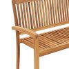 Stohovatelná zahradní lavice s poduškou 128,5 cm masivní teak 3063287