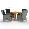 5dílný zahradní jídelní set světle šedý 3067748
