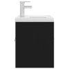Skříňka se zápustným umyvadlem černá kompozitní dřevo 3071280