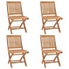 Skládací zahradní židle s poduškami 4 ks masivní teak 3072807