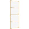 Interiérové dveře úzké zlaté 76x201,5 cm tvrzené sklo a hliník 155136