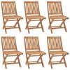 Skládací zahradní židle s poduškami 6 ks masivní teak 3072835