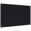 Kuchyňský panel černý 80 x 50 cm tvrzené sklo 249485