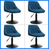Otočné jídelní židle 4 ks modré samet 3088795