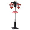 Vánoční pouliční lampa se Santou černo-červená 81x40x188 cm PVC 289926