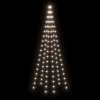 Vánoční stromek na stožár 108 studených bílých LED diod 180 cm 343519