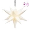 Svítící vánoční hvězdy s LED 10 ks bílé 10 cm 356203