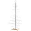 Kovový vánoční stromeček s dřevěnou základnou černý 210 cm 4018961