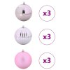 Vánoční baňková sada XL 9 pcs Růžová Plast 42018862