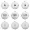 Sada vánočních ozdob 9 pcs Stříbrná Plast 42018874
