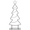 Kovový vánoční stromeček s stojanem Černá 90 cm Ocel 42019187