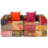 2místný modulární pouf patchwork textil 244977