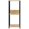 Malá rovná knihovna černá a dub 33,5 x 39,6 x 79,7 cm kompozit 288233