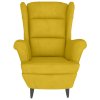 Křeslo ušák se stoličkou hořčicově žluté samet 3115938