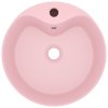 Luxusní umyvadlo s přepadem matné růžové 36 x 13 cm keramické 147032