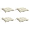 Podušky na židli 4 ks krémově bílé 40 x 40 x 7 cm látka oxford 314867