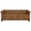 Chesterfield sada 2místné a 3místné pohovky hnědá 274322