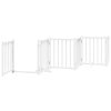 Zábrana pro psy s dvířky skládací 9 panelů bílá 450 cm topol 3155703