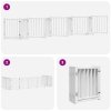 Zábrana pro psy s dvířky skládací 9 panelů bílá 450 cm topol 3155703