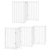 Zábrana pro psy s dvířky skládací 15 panelů bílá 750 cm topol 3155708