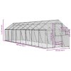 Voliéra stříbrná 1,79 x 8 x 1,85 m hliník 3155799