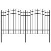 Zahradní plot s kopím nahoře černý 239 x 125 cm, práškově lakovaná ocel 151081