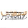 9dílný zahradní jídelní set polyratan 3157879