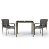 3dílný zahradní jídelní set s poduškami šedý polyratan 3157957