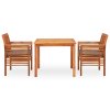 3dílný zahradní jídelní set s poduškami masivní akáciové dřevo 278901