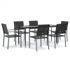 7dílný zahradní jídelní set polyratan a ocel 3187012