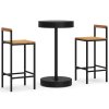3dílný zahradní barový set černý polyratan a masivní akácie 3187718