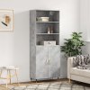 Skříň highboard betonově šedá 69,5x34x180 cm kompozitní dřevo 3189233