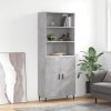 Skříň highboard betonově šedá 69,5x34x180 cm kompozitní dřevo 3189273