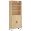 Skříň highboard dub sonoma 69,5 x 34 x 180 cm kompozitní dřevo 3189280